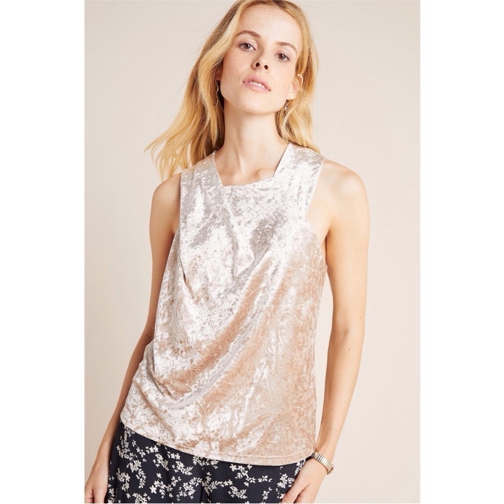 Anthropologie Porridge Jessie
Velvet Top Gold Sleeveless Holiday Women’s Size XS